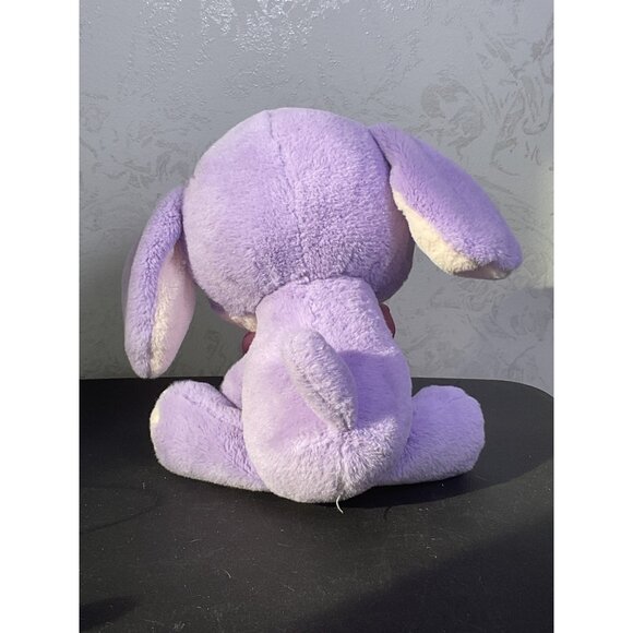 Purple Plush Dog Stuffed Animal With Heart XOXO Design - Picture 2 of 3
